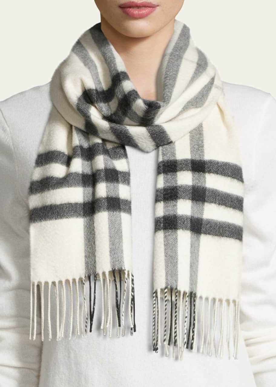Image 1 of 1: Giant-Check Cashmere Scarf