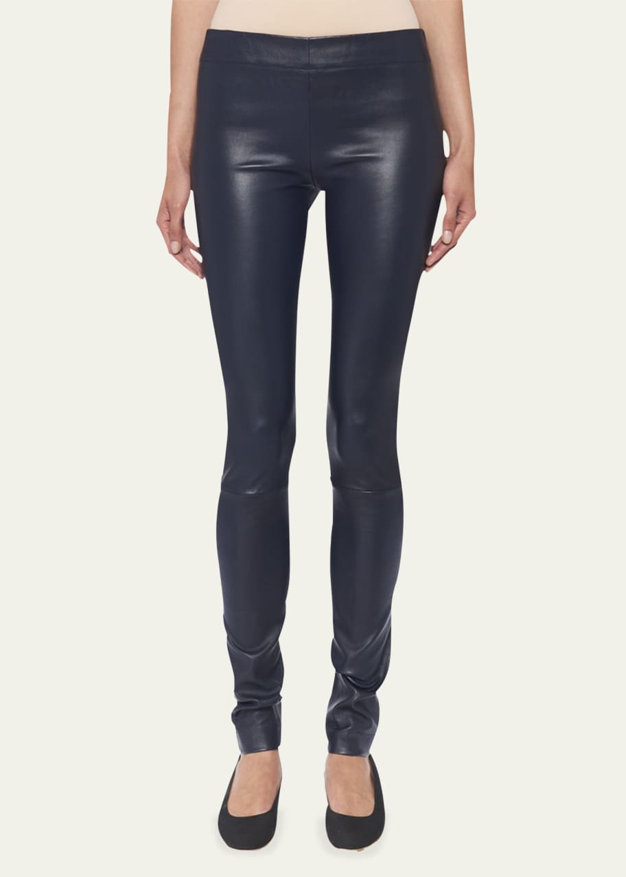 THE ROW Moto Leather Leggings - Bergdorf Goodman