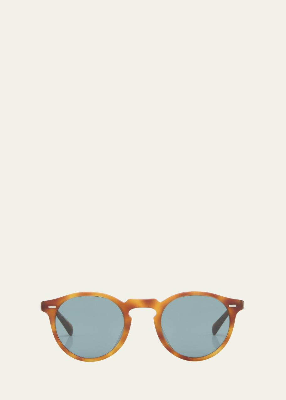 Oliver Peoples Gregory Peck Round Plastic Sunglasses, Brown  display picture 1