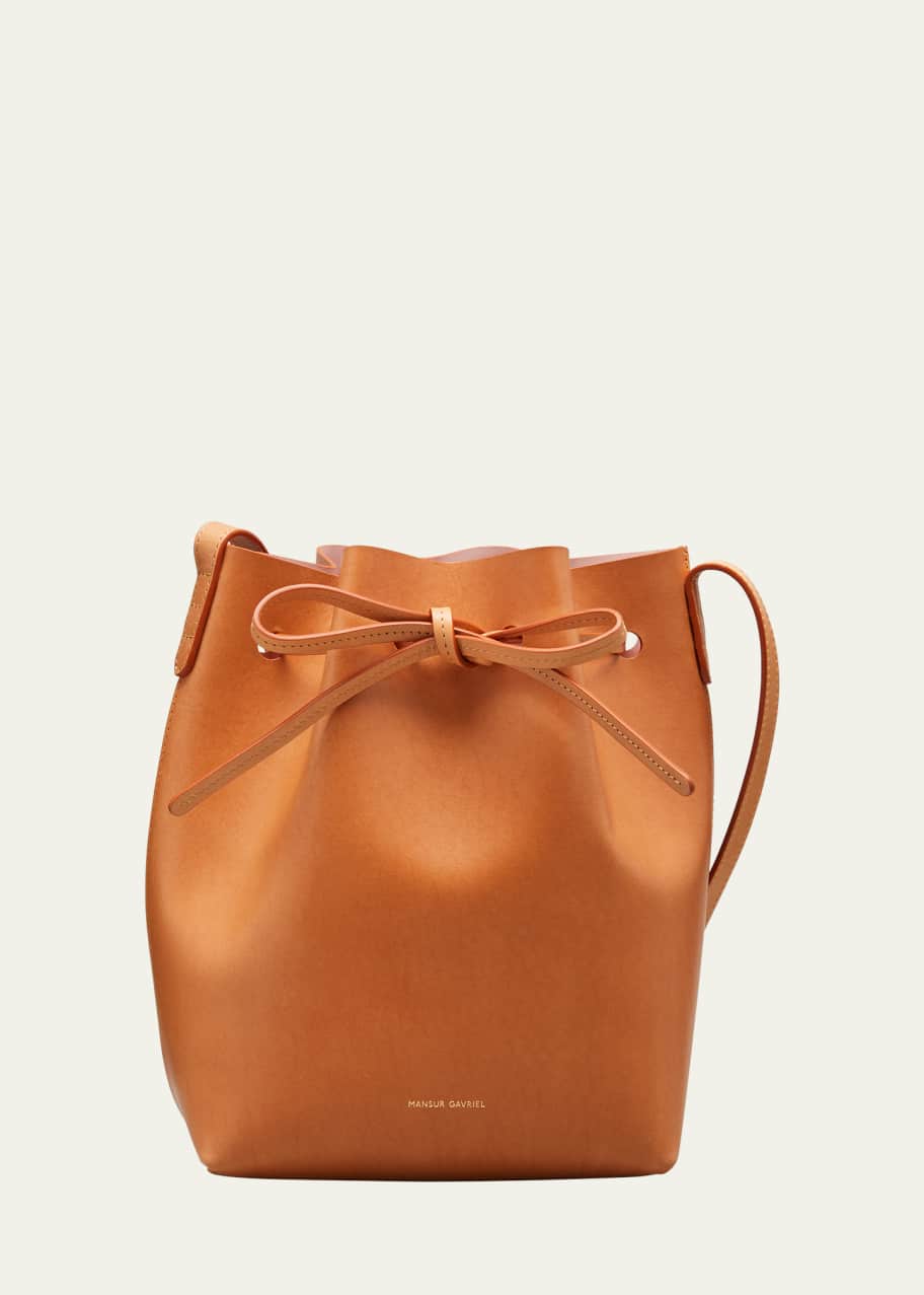 Mansur Gavriel Mini Mini Vegetable-Tanned Leather Bucket Bag in