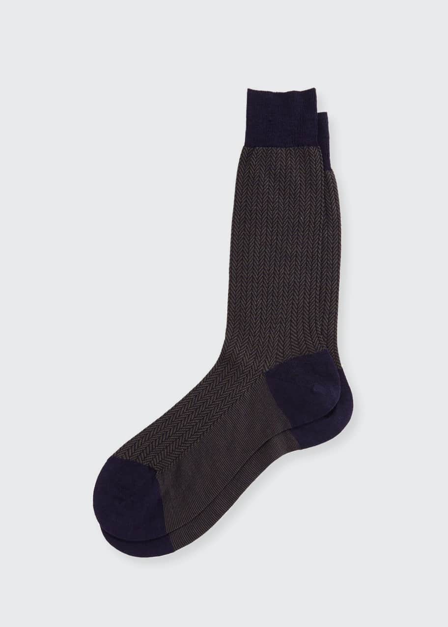 Pantherella Finsbury Herringbone Dress Socks Bergdorf Goodman