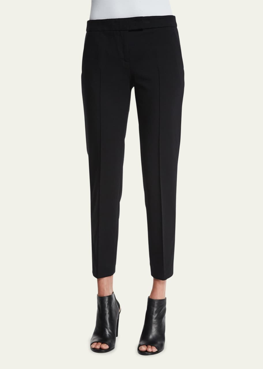 Akris punto Frankie SlimLeg Ankle Pants, Black Bergdorf Goodman