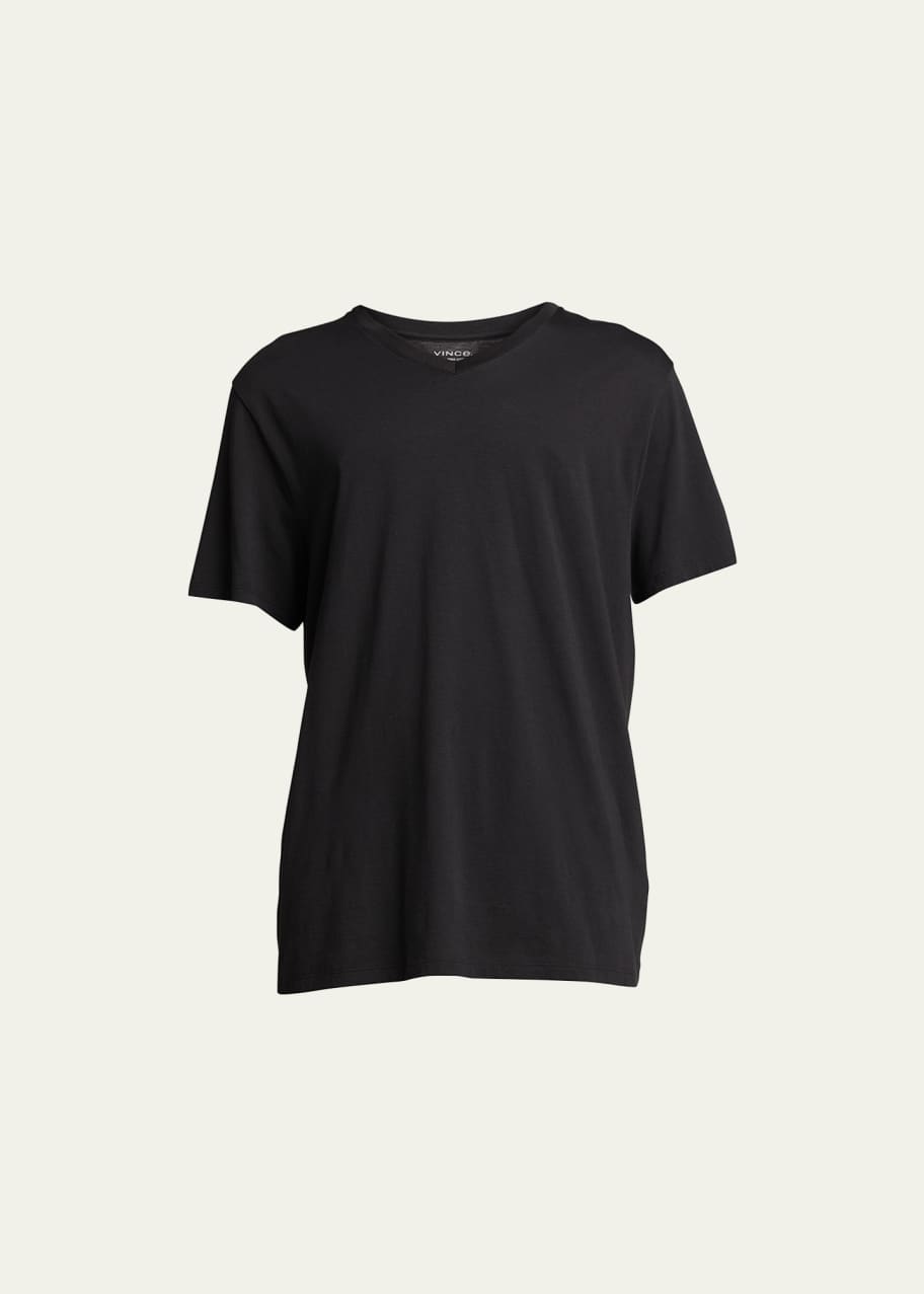 Image 1 of 1: Short-Sleeve V-Neck Jersey T-Shirt, Gray
