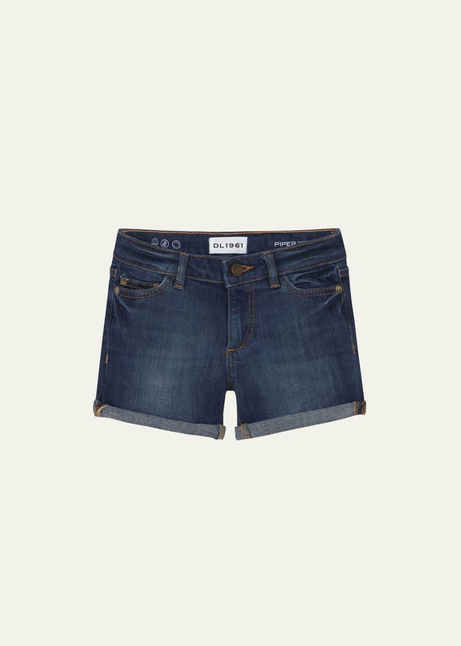 Image 1 of 1: Girl's Piper Cuffed Denim Shorts, Size 2-6