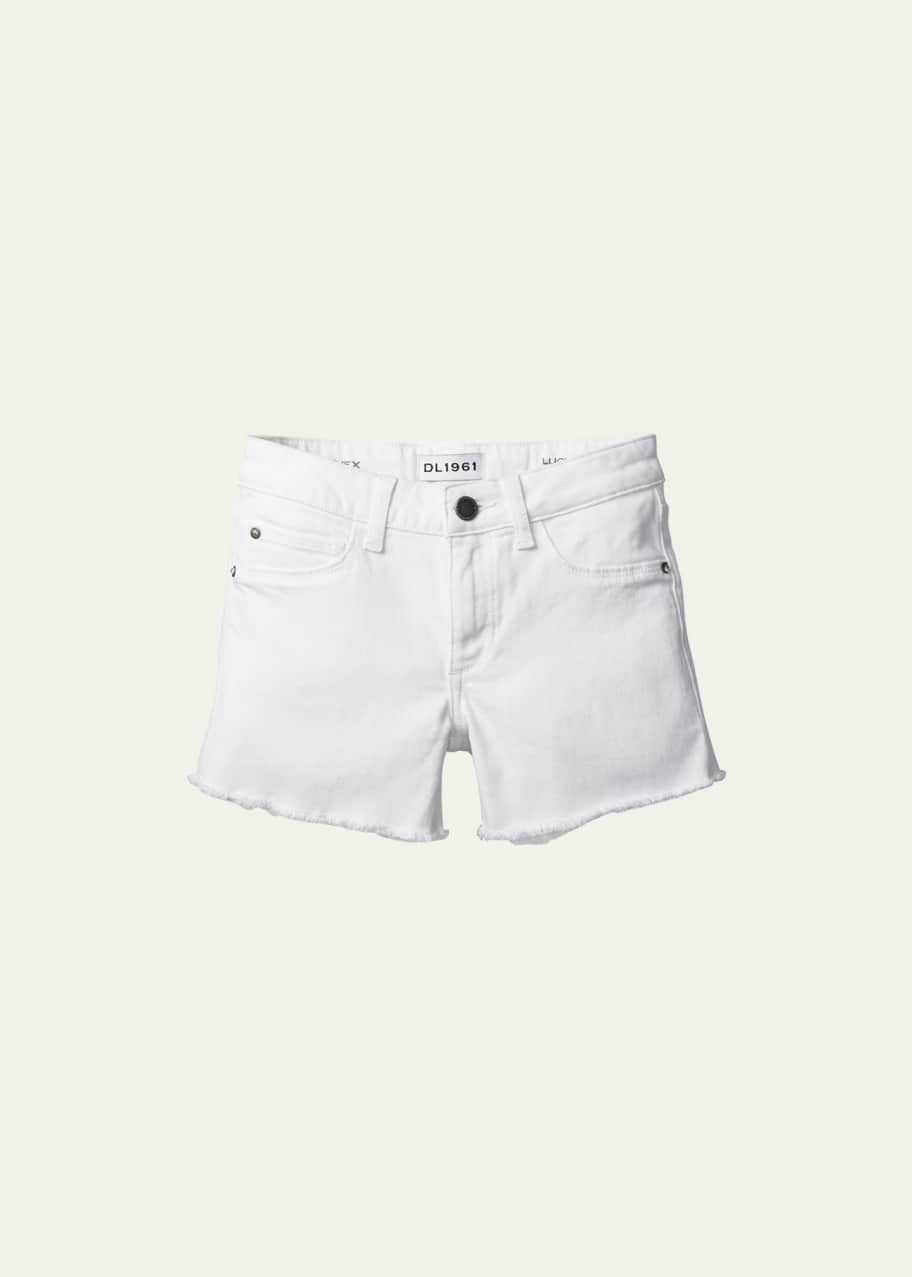 Image 1 of 1: Girl's Lucy Fray Denim Shorts, Size 2-6