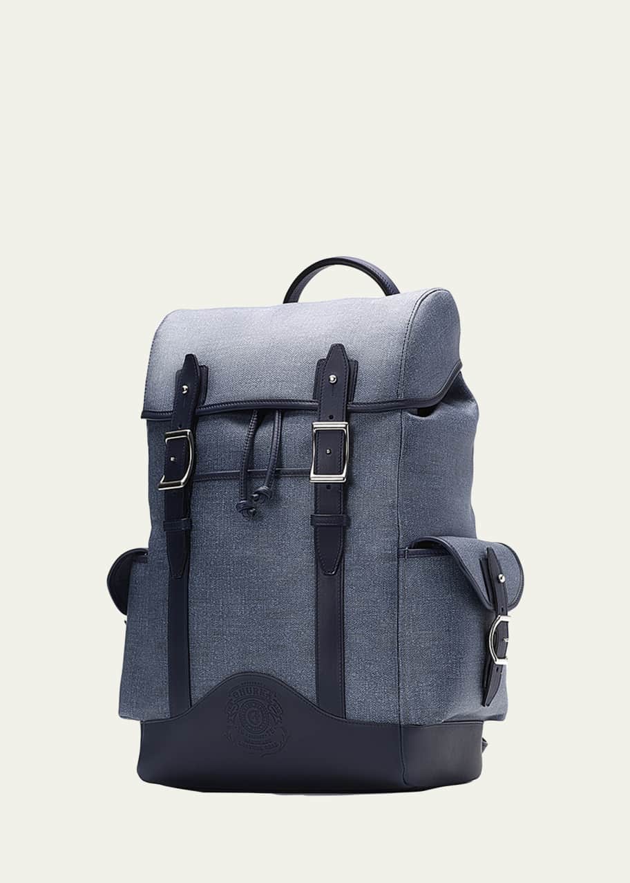 Ghurka Explorer No. 239 Leather Backpack Blue Bergdorf Goodman