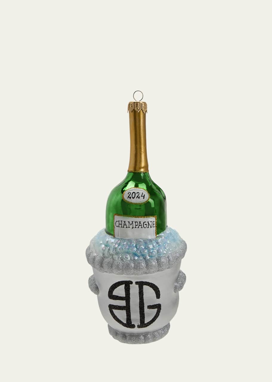 Bergdorf Goodman 2023 BG Champagne Bucket Christmas Ornament Bergdorf