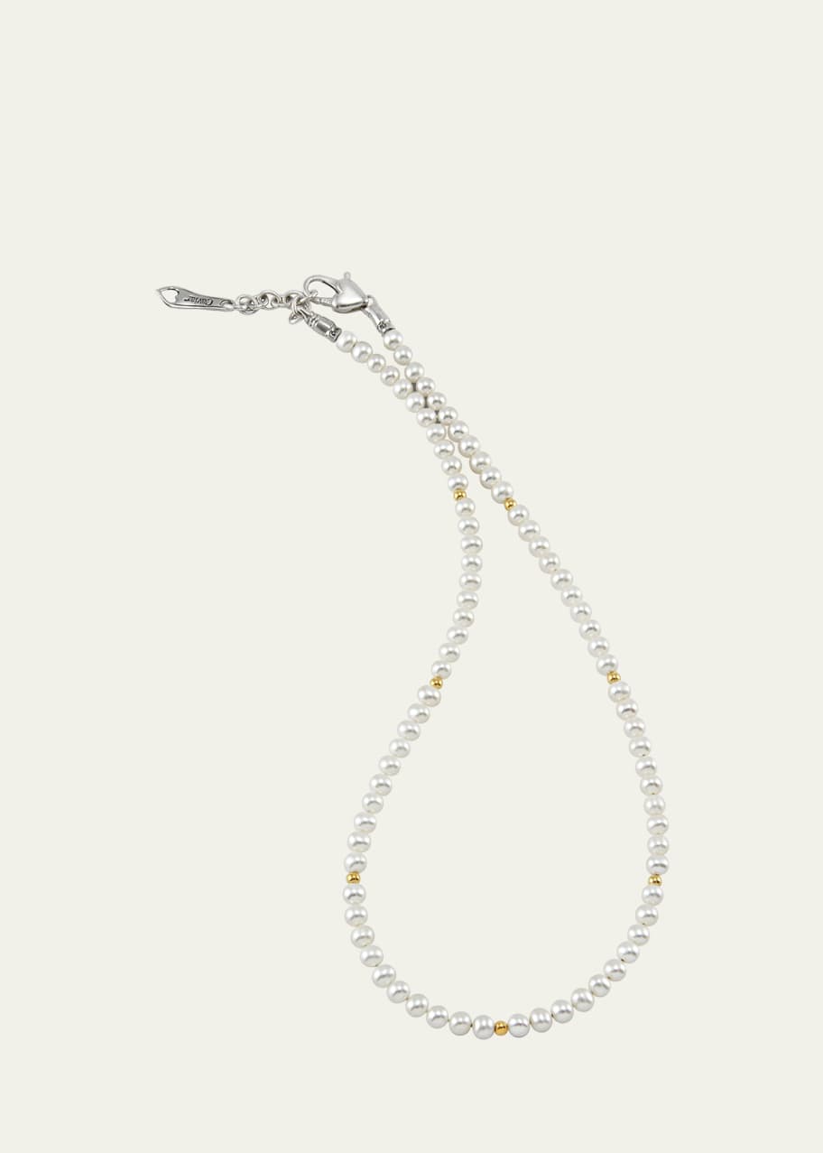 Image 1 of 1: Kinder Pearl Necklace with 18k Gold Cavier Beaded Accents
