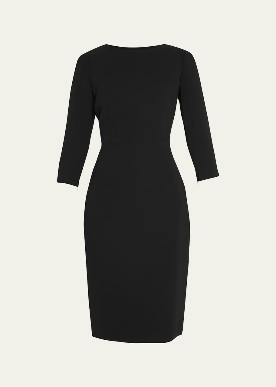 theory flared dress in admiral crepe White Polka Dot Fit And Flare Dress Mini main image 1