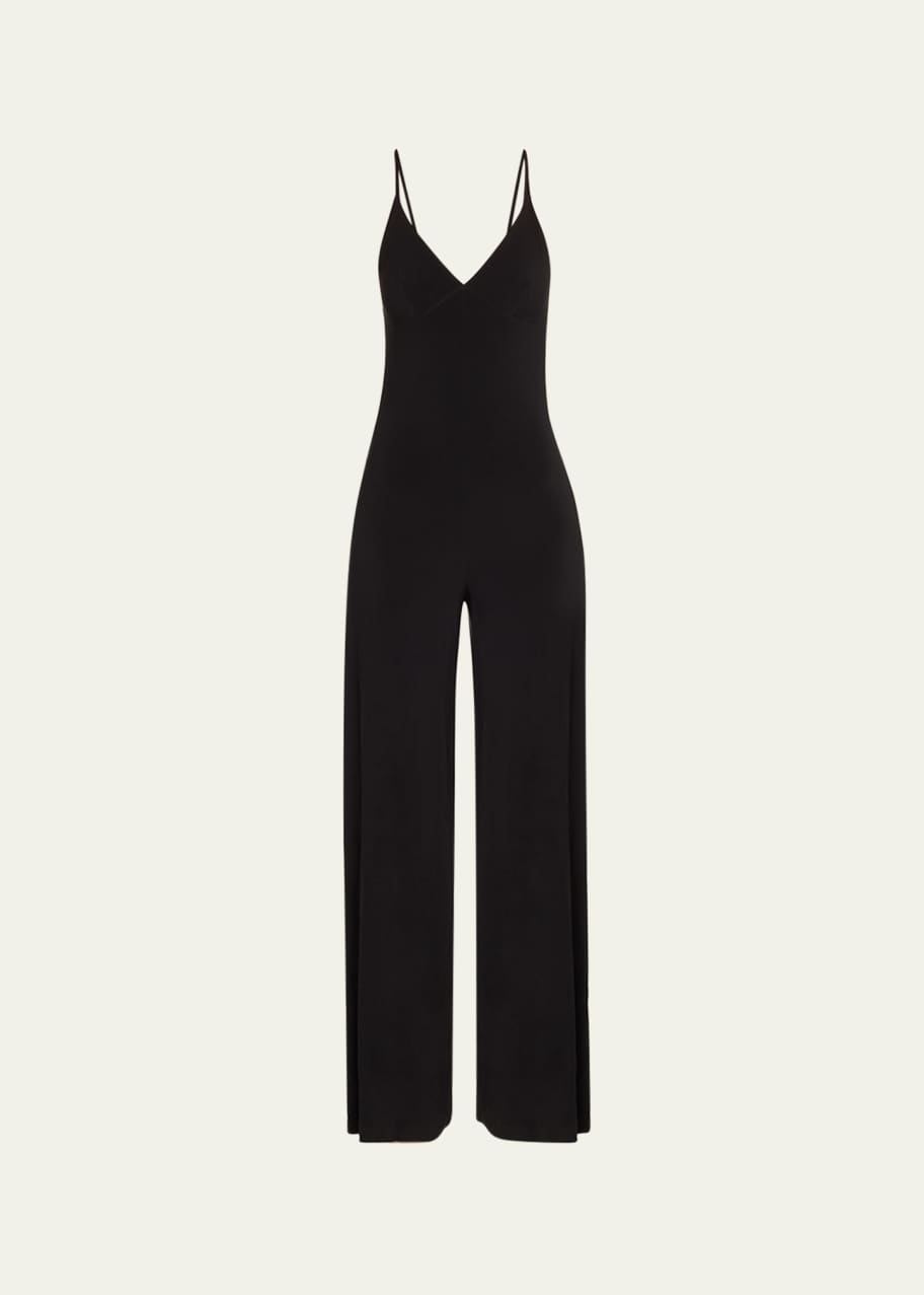 Norma Kamali Wide-Leg Slip Jumpsuit, Black - Bergdorf Goodman