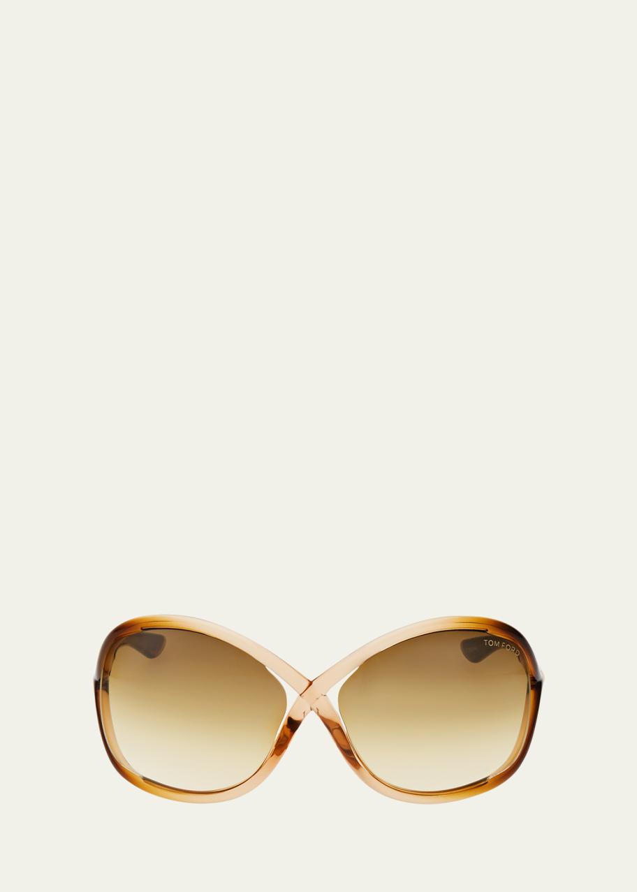 TOM FORD Whitney Cross-Bridge Sunglasses, Rose/Brown - Bergdorf
