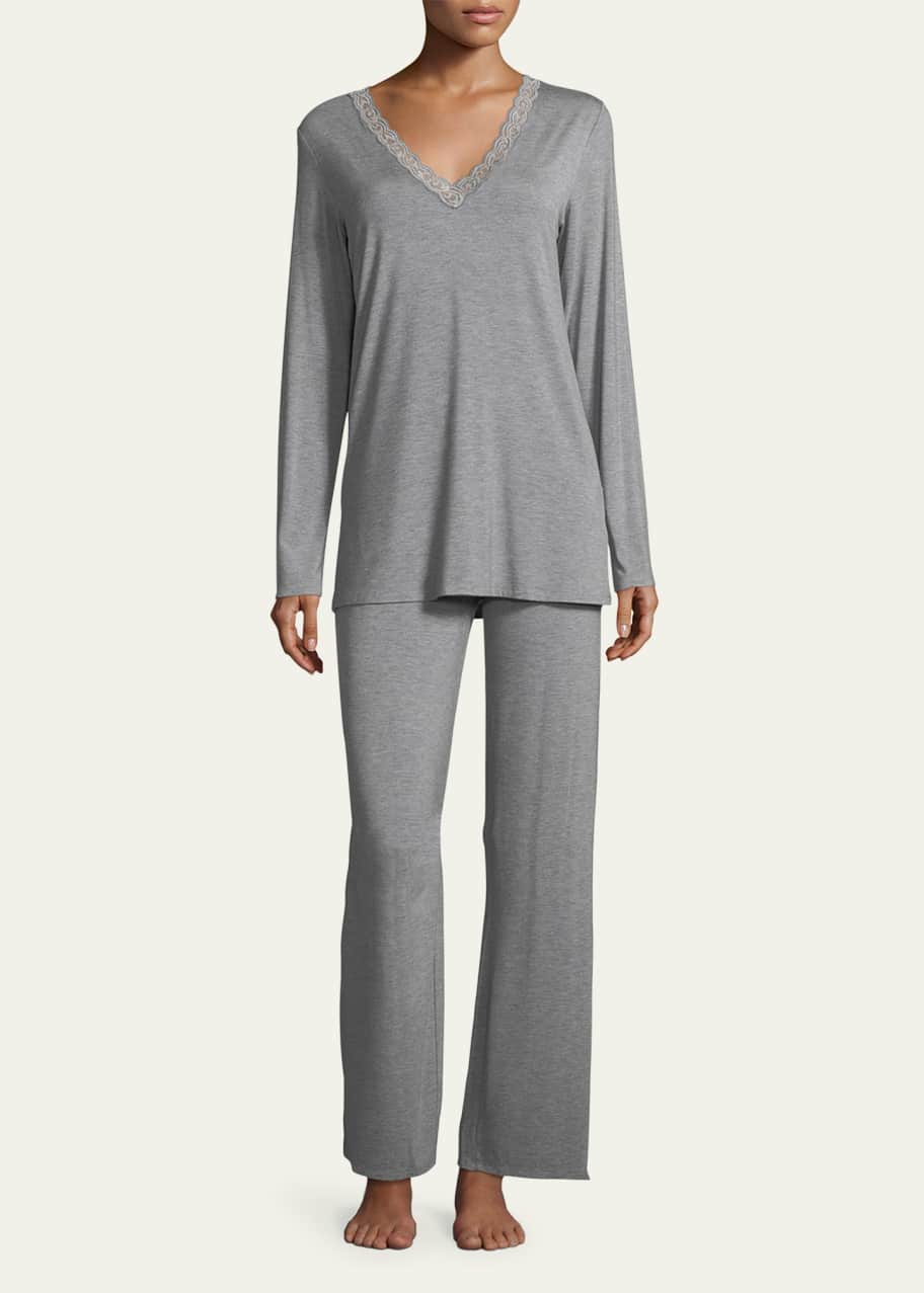Natori Feathers Long-Sleeve Pajama Set - Bergdorf Goodman