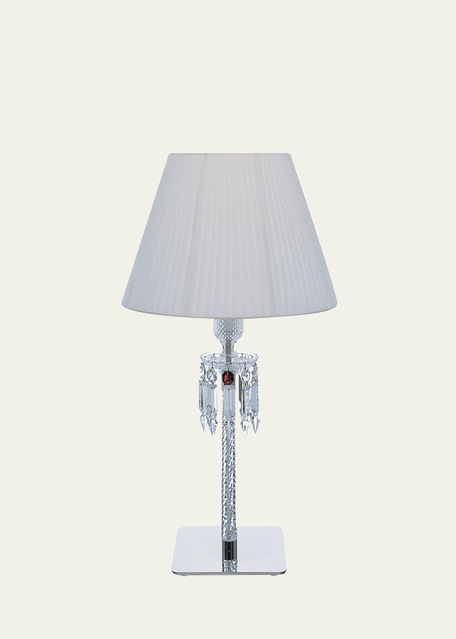 Image 1 of 1: Torch Crystal Desk Lamp with White Shade