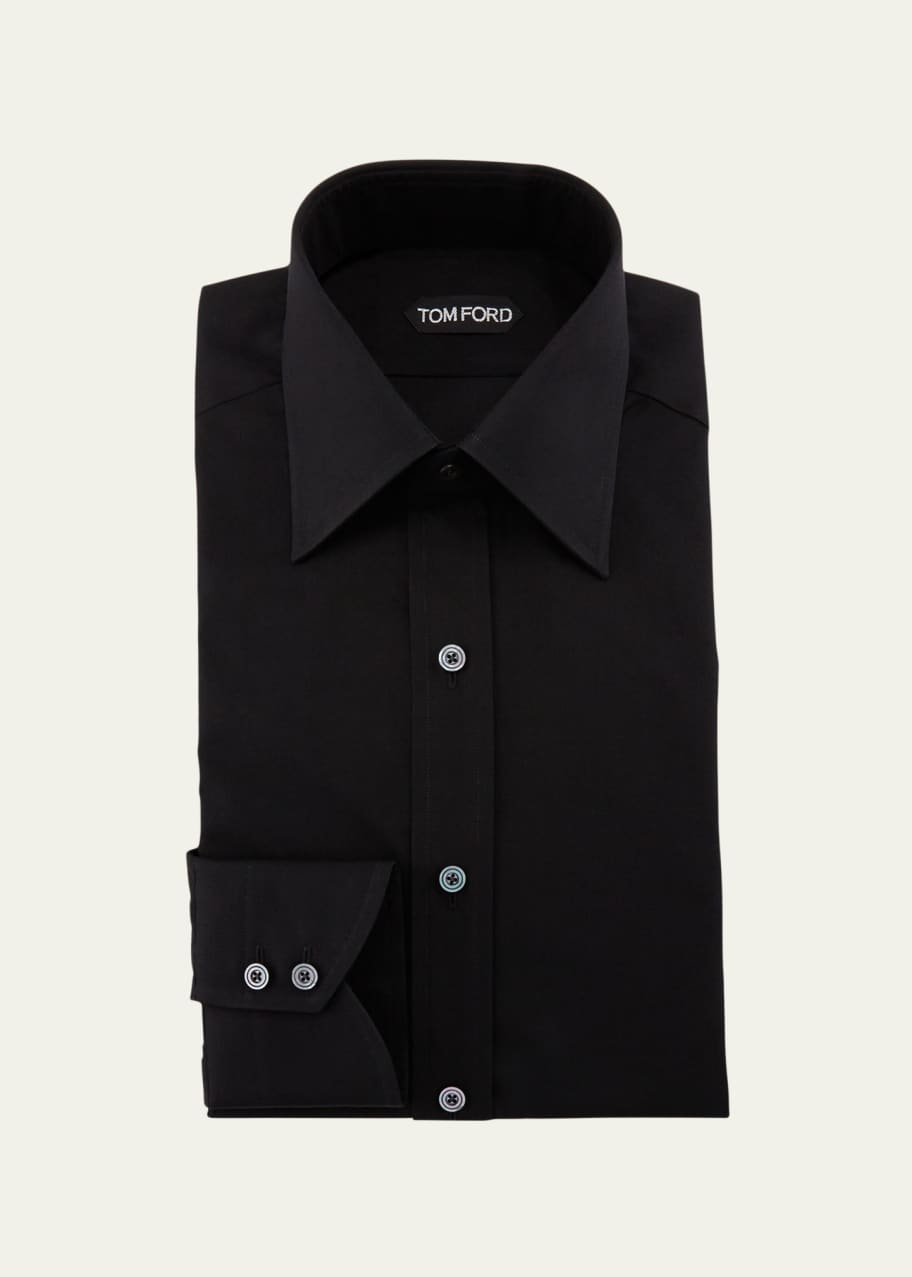 Image 1 of 1: Classic Barrel Cuff Dress Shirt, Black