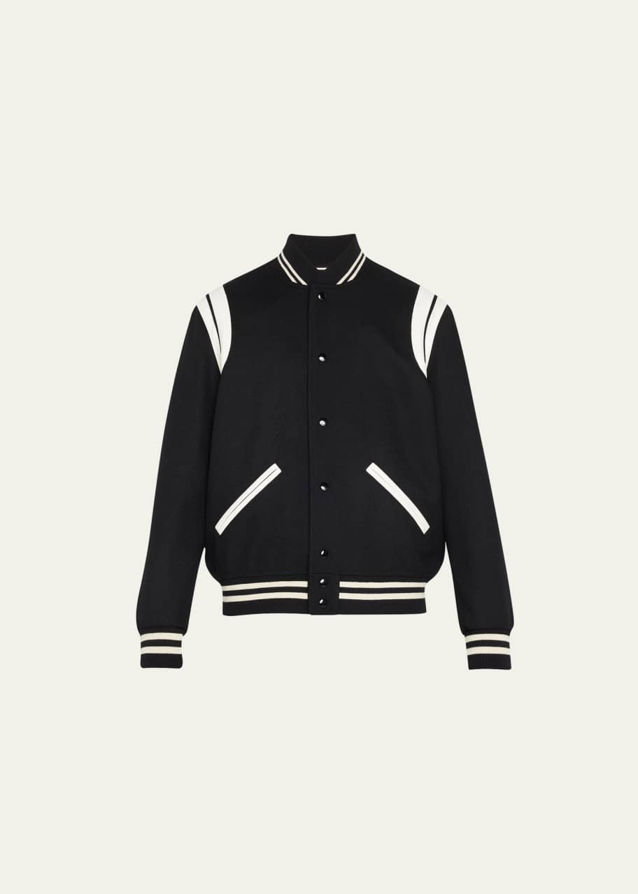 Image 1 of 1: Teddy Wool-Blend Bomber Jacket