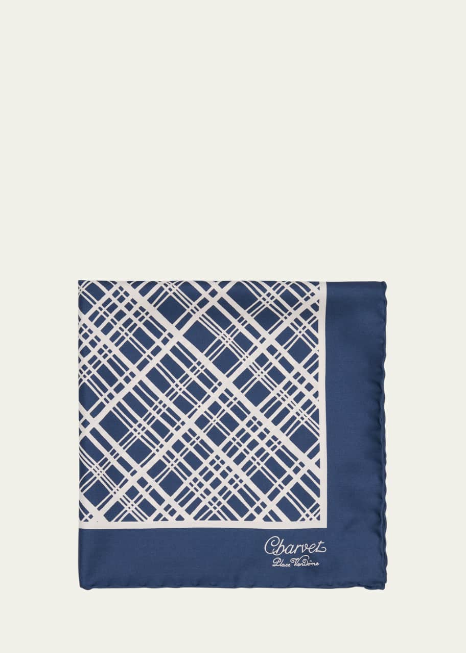 Image 1 of 1: Men's Printed Silk Pocket Square