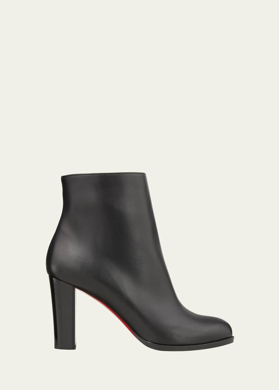 Christian Louboutin Adox Leather Block-Heel Red Sole Boots - Bergdorf ...