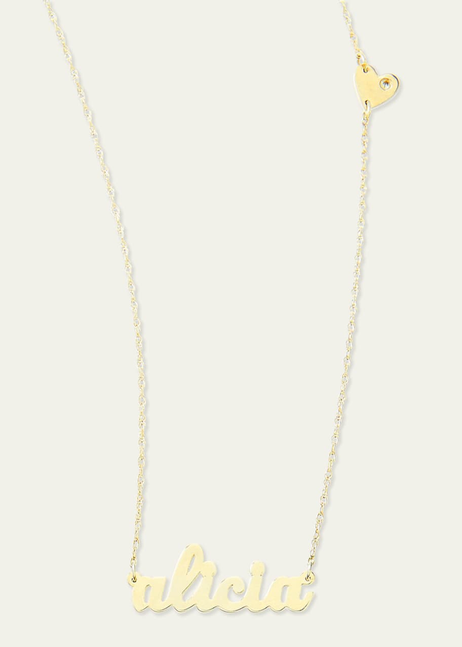 Image 1 of 1: Abigail-Style Personalized Name Necklace with Diamond Heart