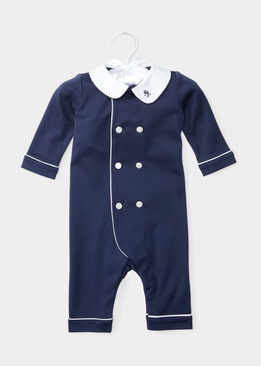 Ralph Lauren Childrenswear Double-Breasted Cotton Coverall, French Navy ...