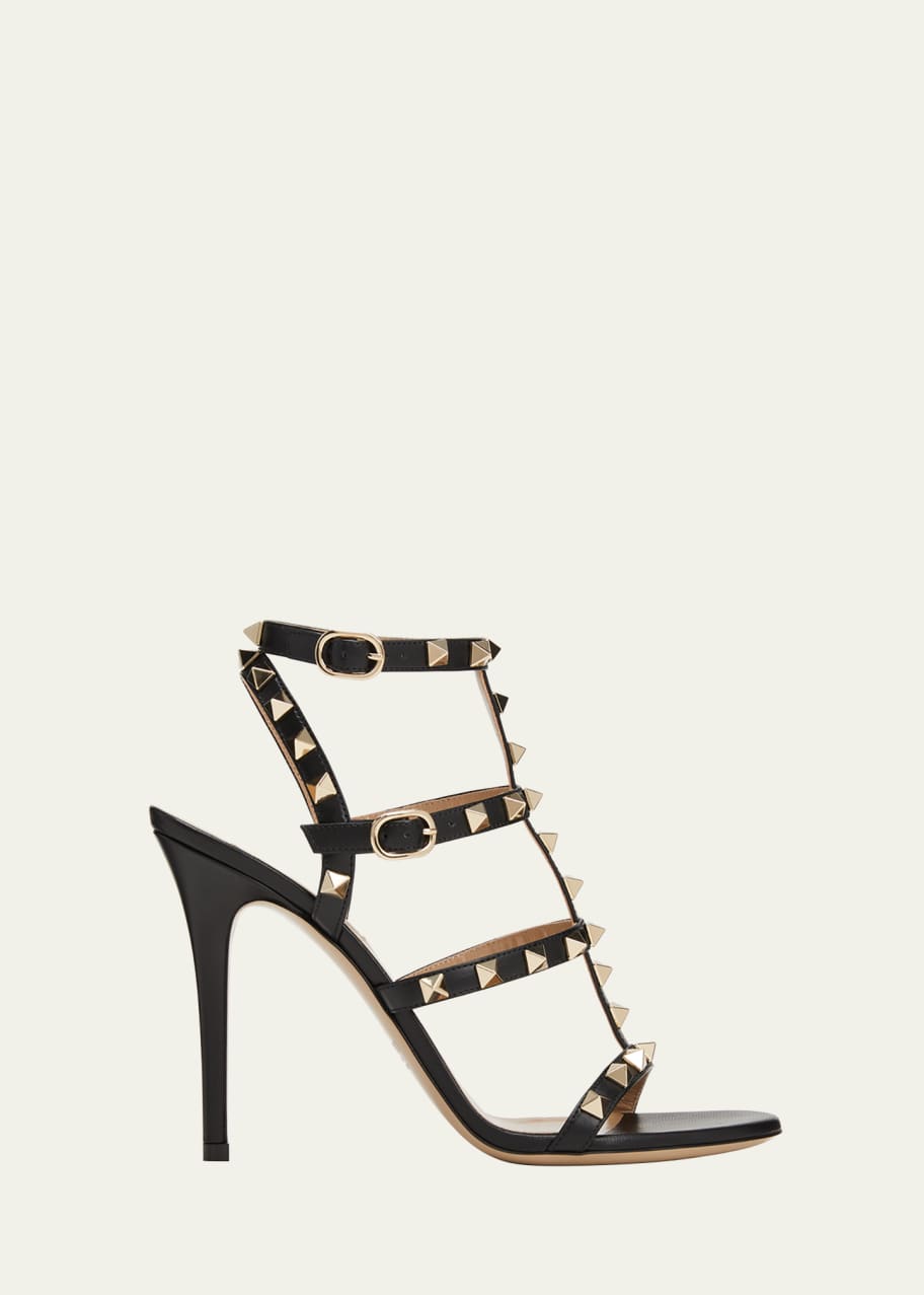 Valentino Garavani Rockstud 105mm Caged Leather High Heel Sandals Bergdorf Goodman