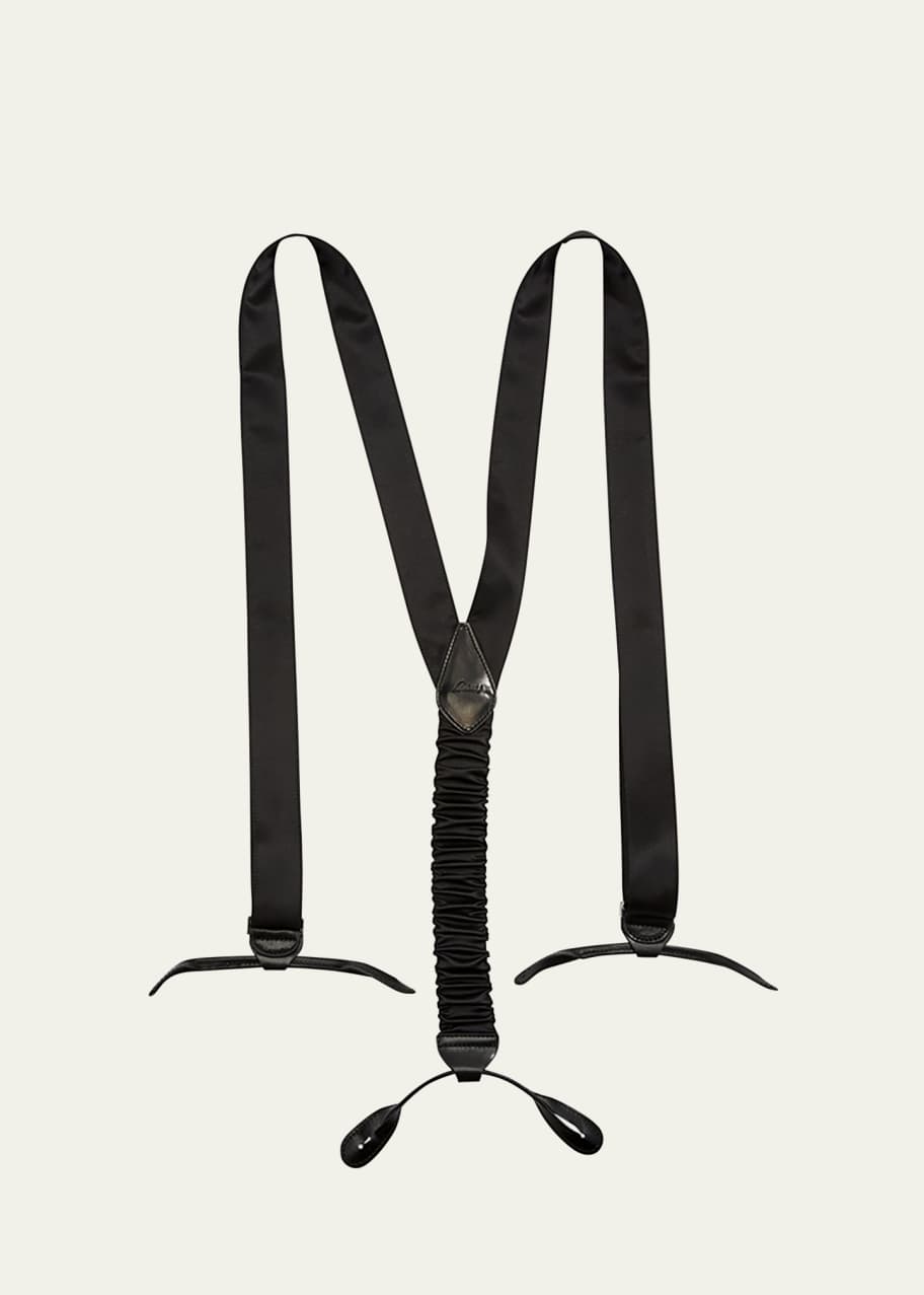 Image 1 of 1: Men's Leather-Trim Satin Braces