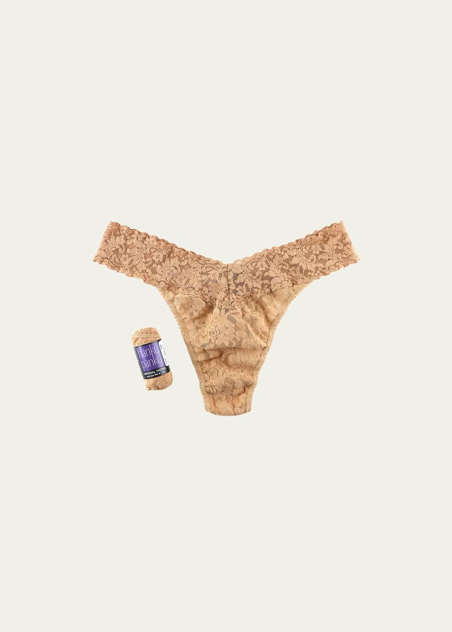 Signature Lace Original Rise Thong In Shortcake by Hanky Panky - My