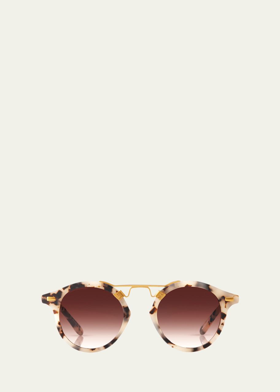KREWE St. Louis Round Gradient Sunglasses, Rose/White  display picture 3