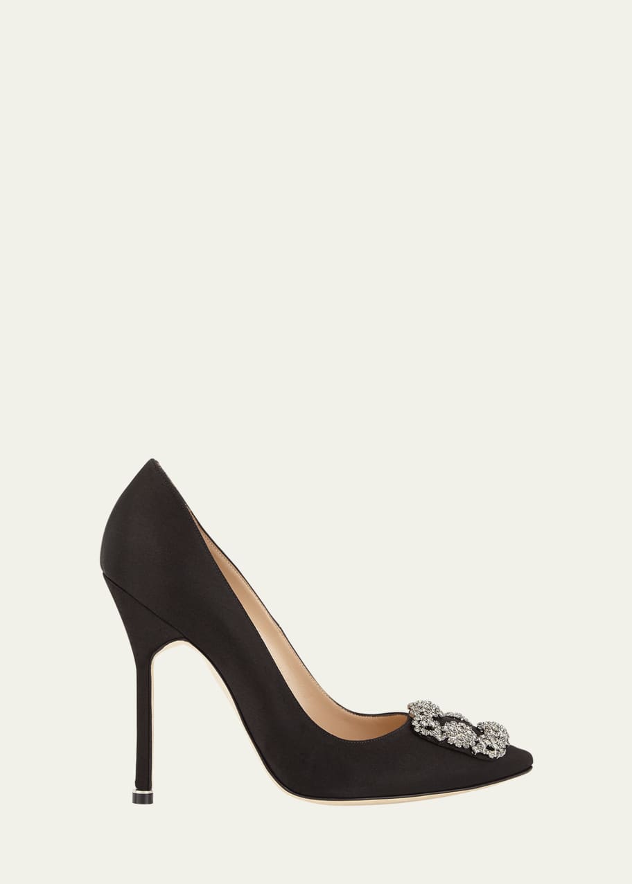 Image 1 of 1: Hangisi 115mm Satin Crystal-Toe Pump