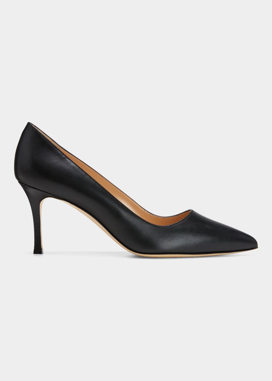 Manolo Blahnik BB 70mm Leather Pumps - Bergdorf Goodman