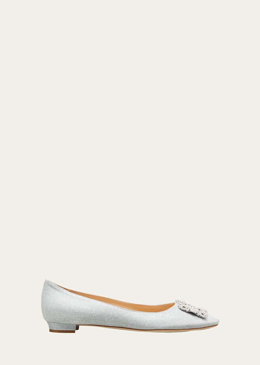 Image 1 of 1: Hangisi Metallic Fabric Buckle Flat