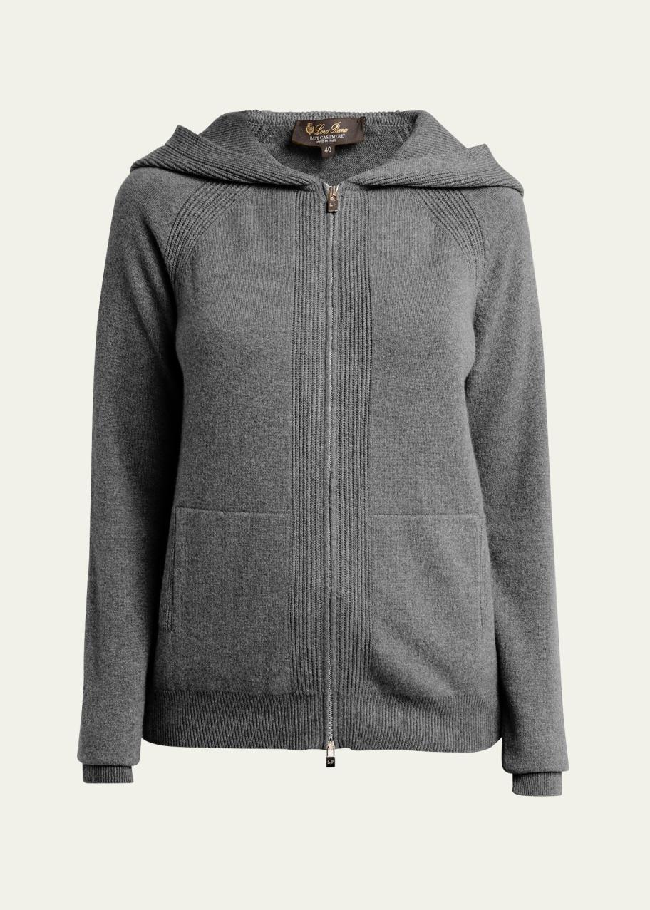 Loro Piana Merano Cashmere Zip-Front Hoodie Sweater - Bergdorf Goodman