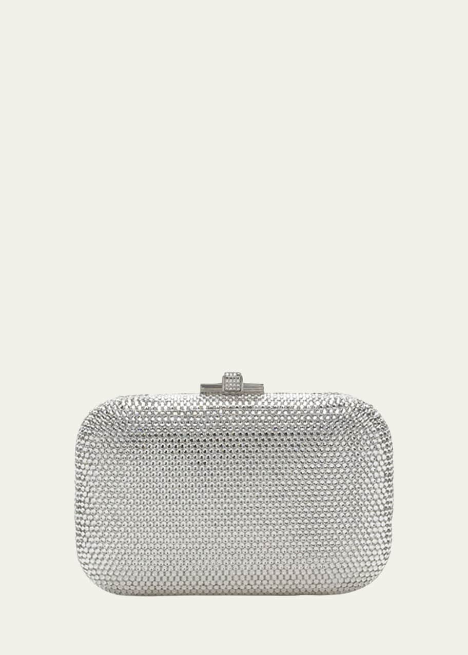 Image 1 of 1: Crystal Slide-Lock Clutch Bag, Champagne