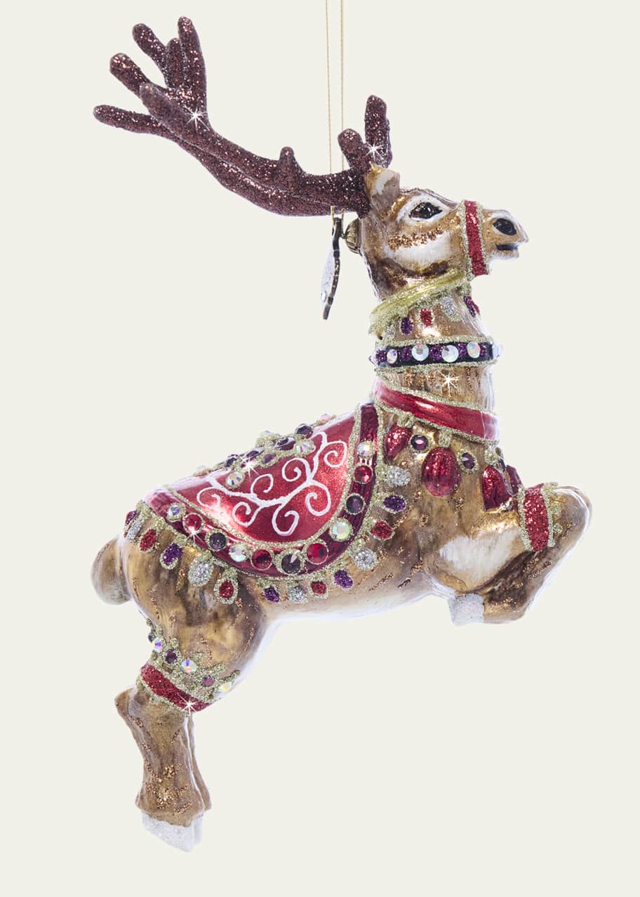 Image 1 of 1: Dancer Reindeer Glass Christmas Ornament