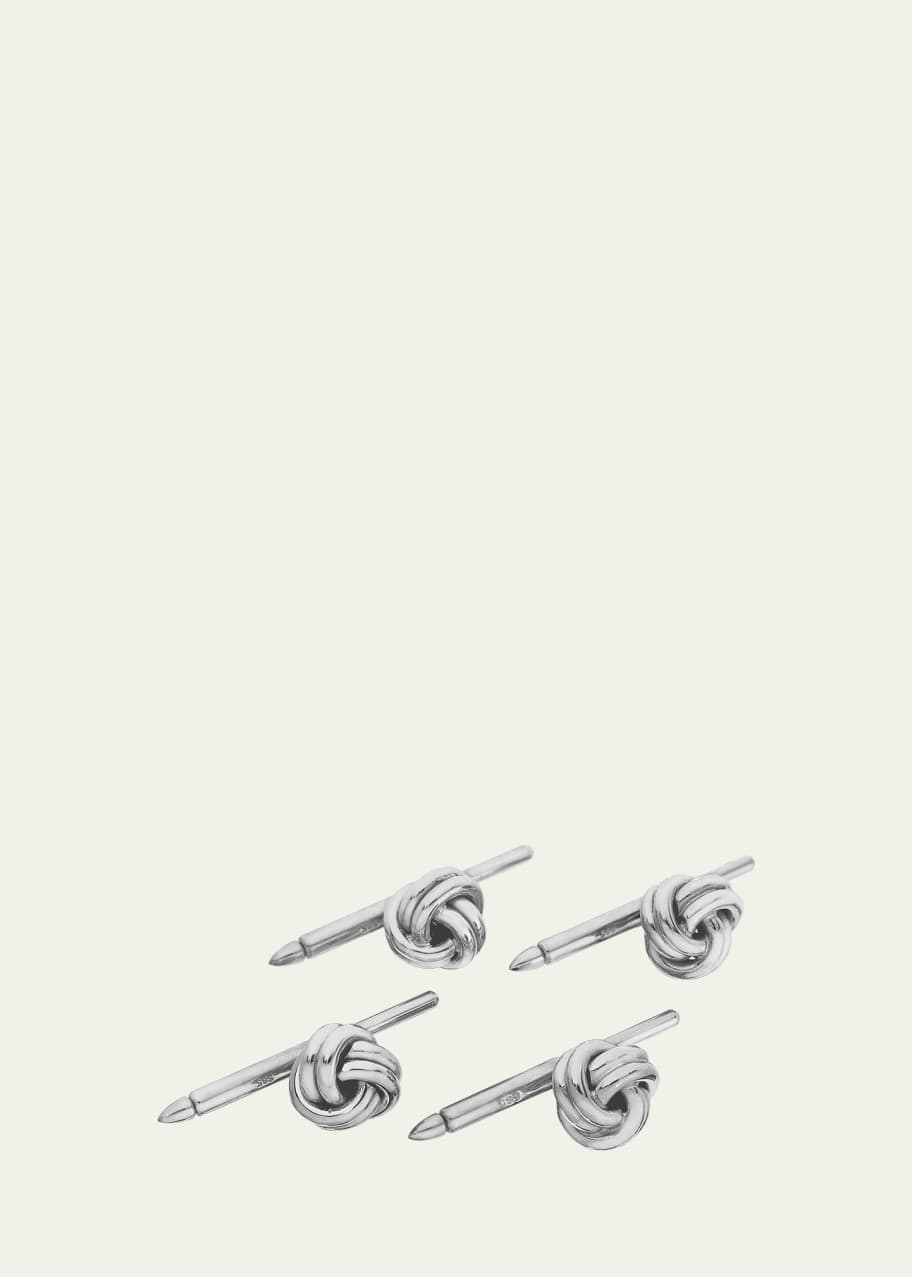Image 1 of 1: Men's Sterling Silver Knot Shirt Studs