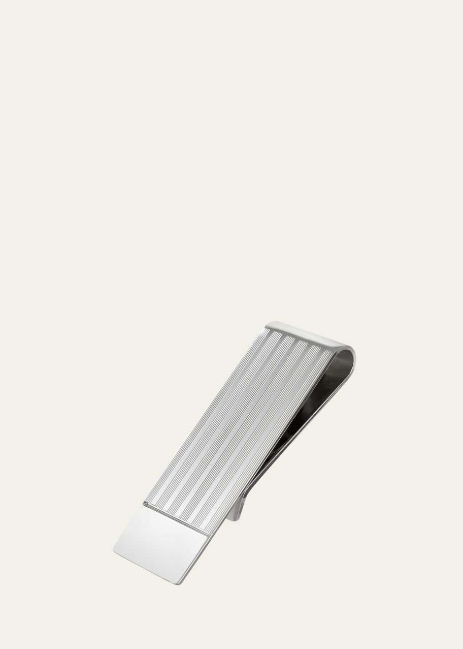 Image 1 of 1: Men's Textured Stripe Sterling Silver Money Clip
