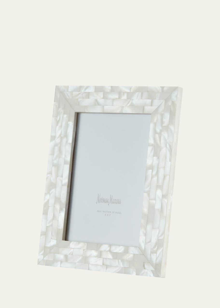 Image 1 of 1: Mother-of-Pearl Picture Frame, White, 5" x 7"
