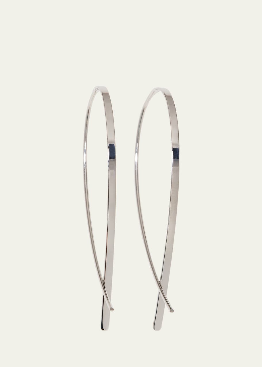 Image 1 of 1: Small Elongated Flat Upside Down Hoops