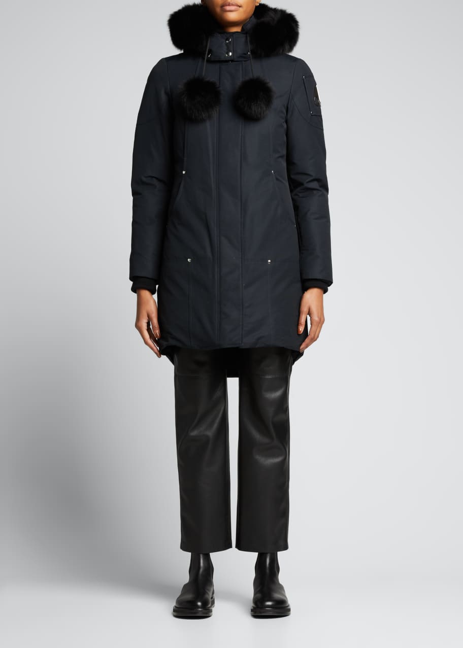Moose Knuckles Stirling Hooded Parka Jacket w Fur Collar