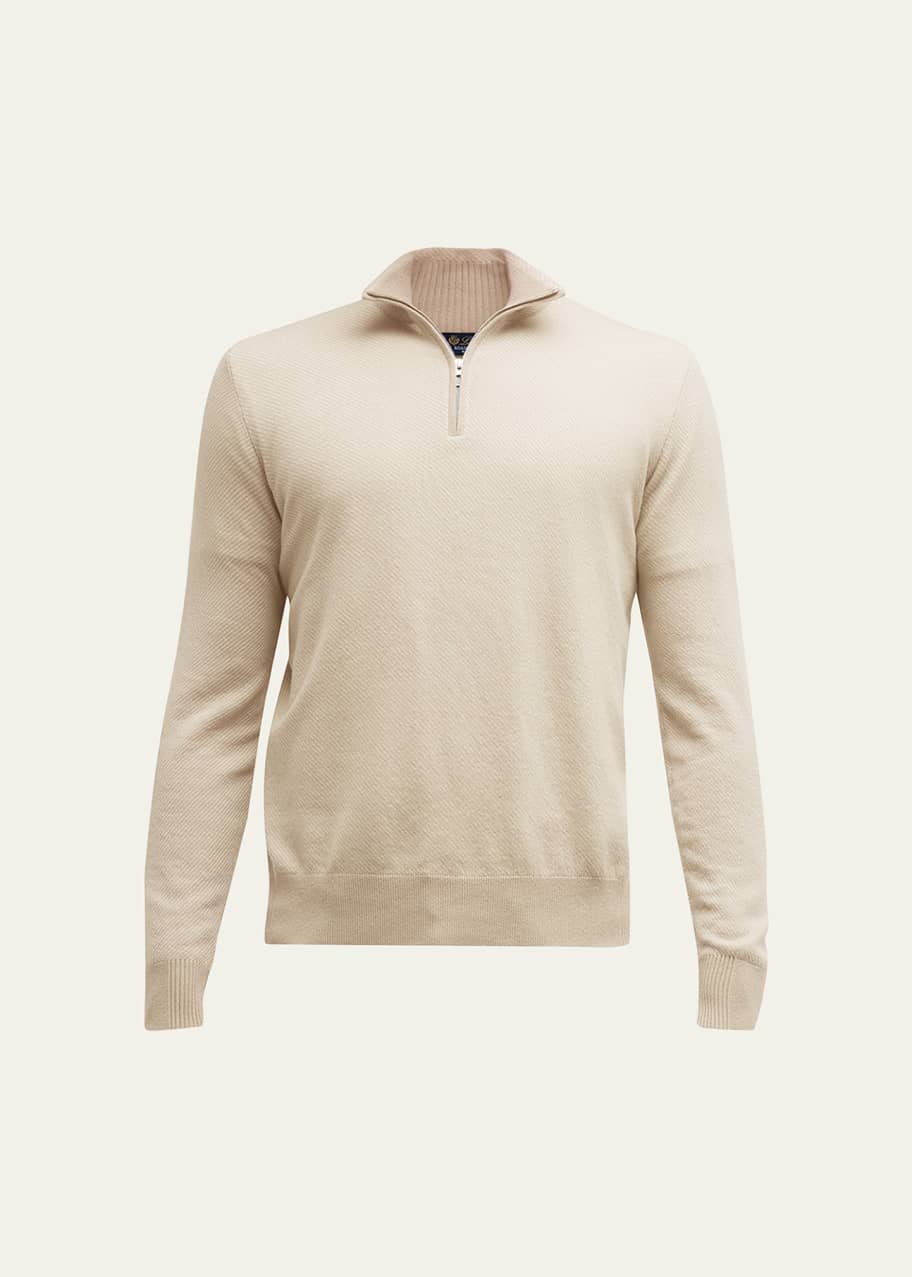Loro Piana Men's Roadster 1/4-Zip Cashmere Sweater - Bergdorf Goodman