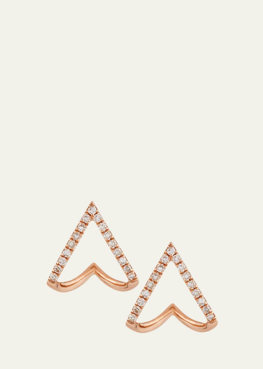 Image 1 of 1: 14K Gold Mini Chevron Wrap Stud Earrings with Diamonds