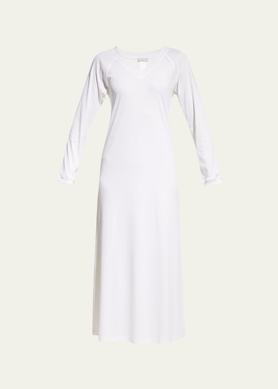 Hanro Pure Essence Long Sleeve Nightgown Bergdorf Goodman