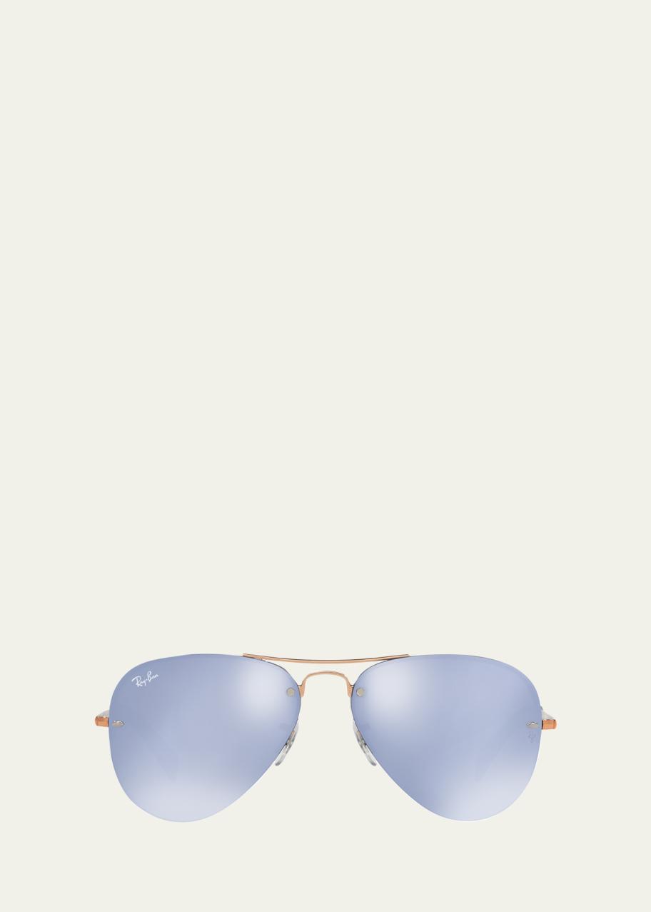 Ray-Ban Iridescent Rimless Aviator Sunglasses, Brown - Bergdorf Goodman