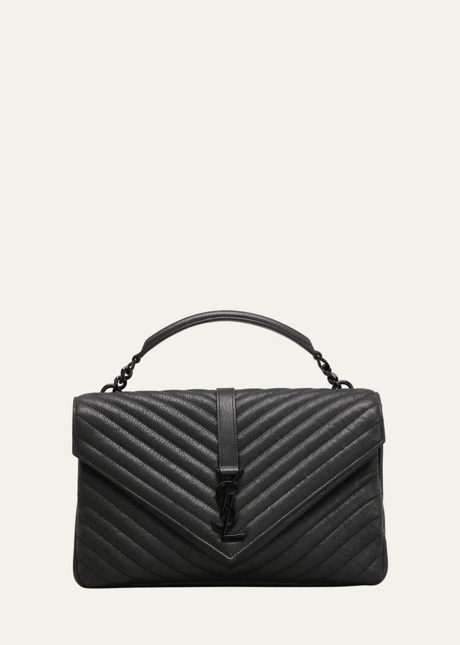 Saint Laurent College Large Flap YSL Shoulder Bag in Quilted Leather Bergdorf Goodman