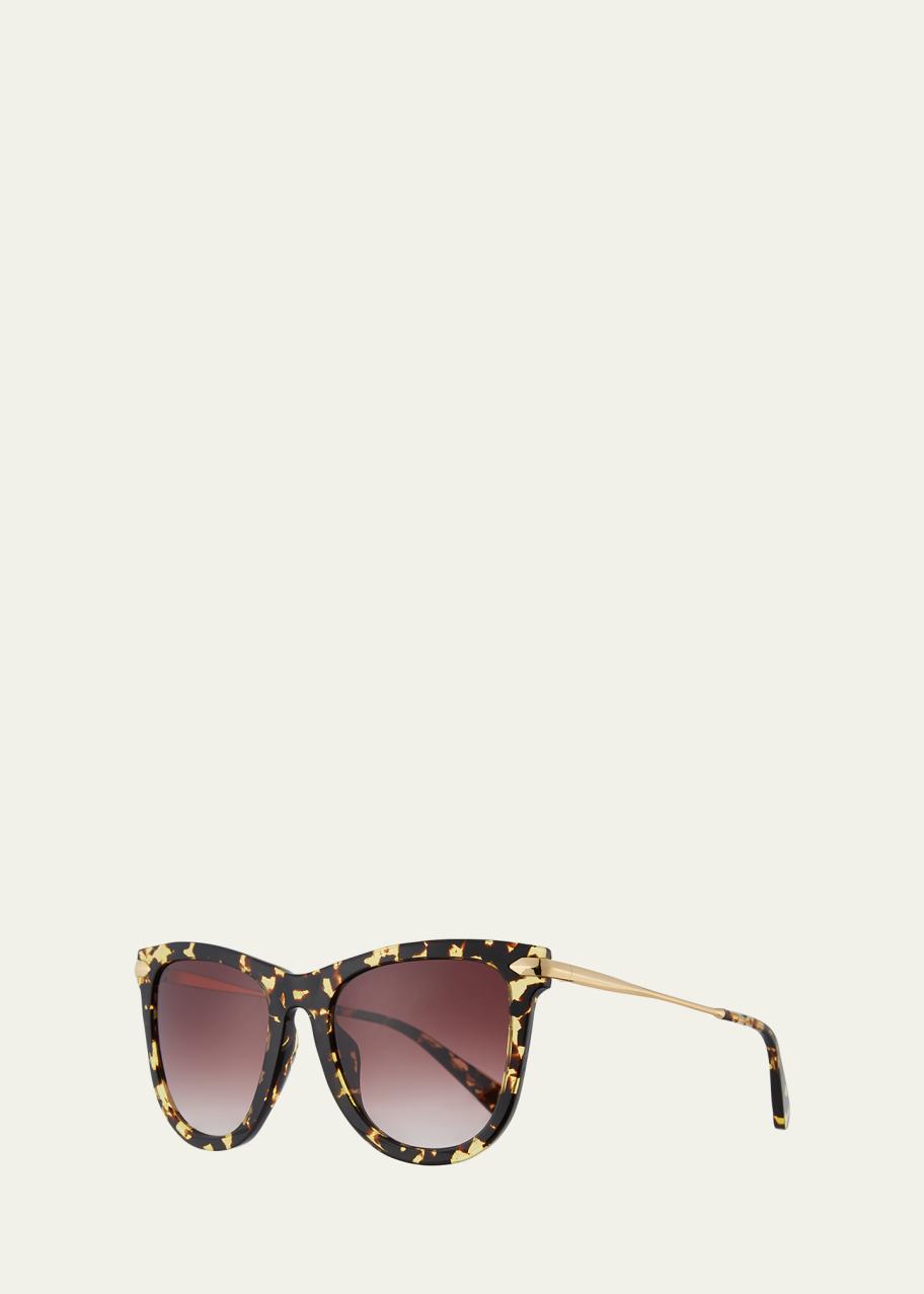 Krewe Simone Polarized Sunglasses Tortoiseshell Bengal Polarized 24k St. Louis Sunglasses | KREWE du optic main image 4