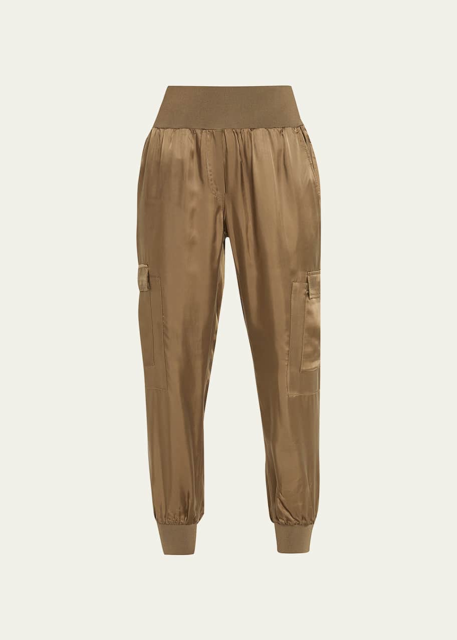 Image 1 of 1: Tous Les Jours Giles Satin Jogger Pants