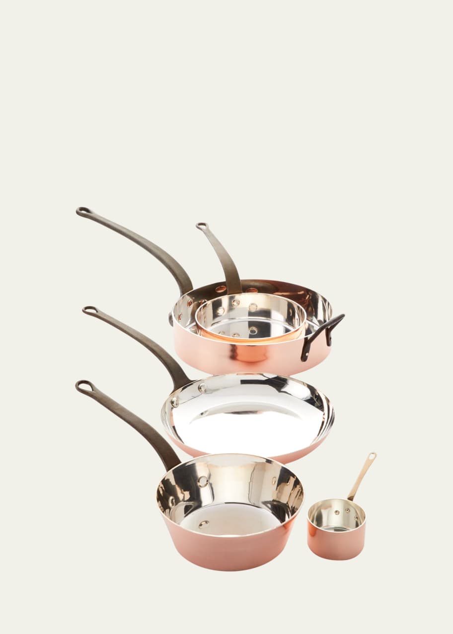 Image 1 of 1: Solid Copper Silver-Lined Pans, Set of 5