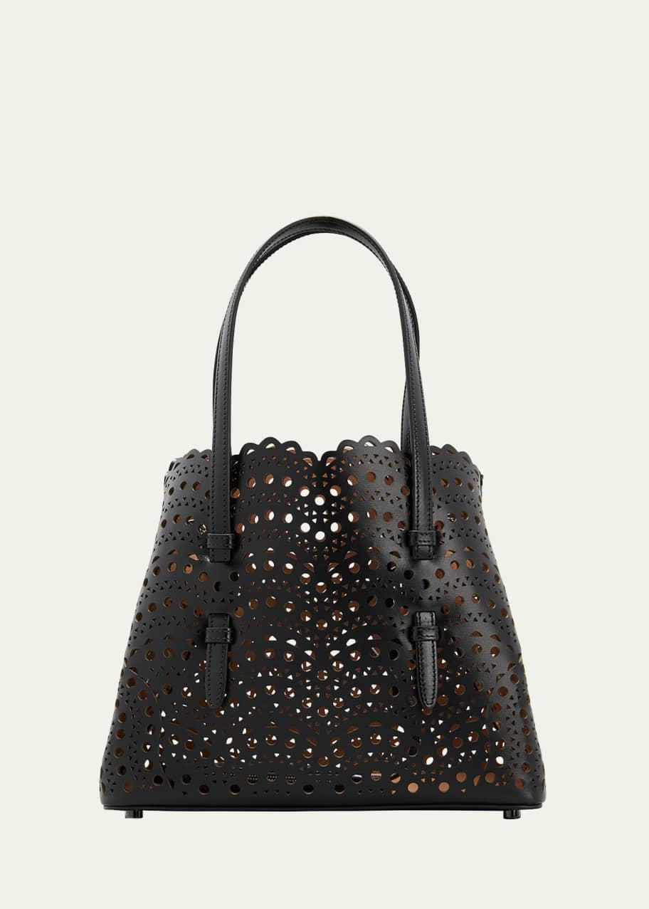 Image 1 of 1: Mina Small Lux Laser-Cut Tote Bag
