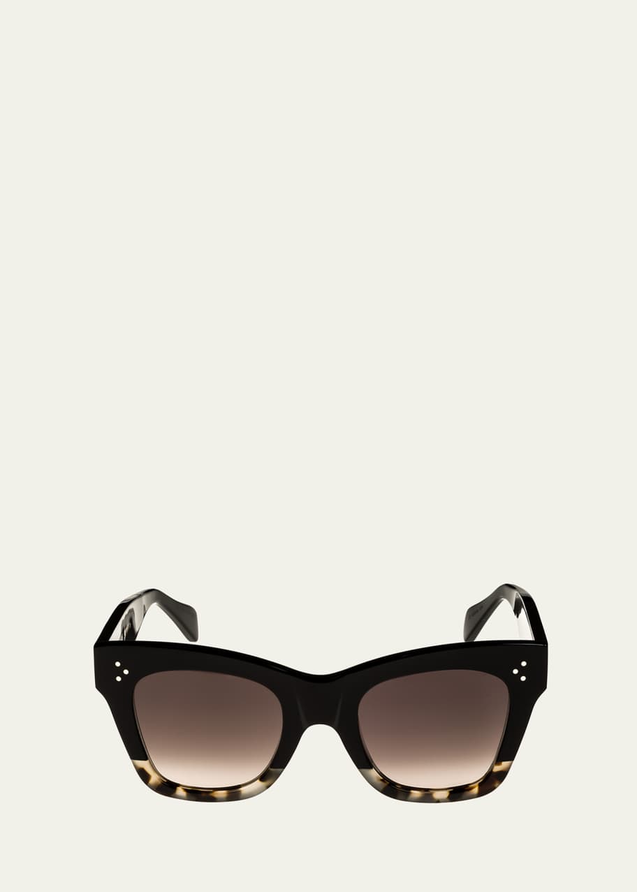 Image 1 of 1: Two-Tone Gradient Cat-Eye Sunglasses, Black