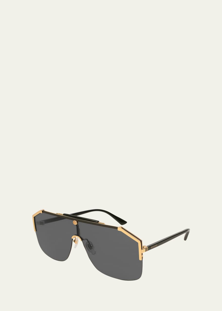 Gucci geometric metal shield sunglasses deals
