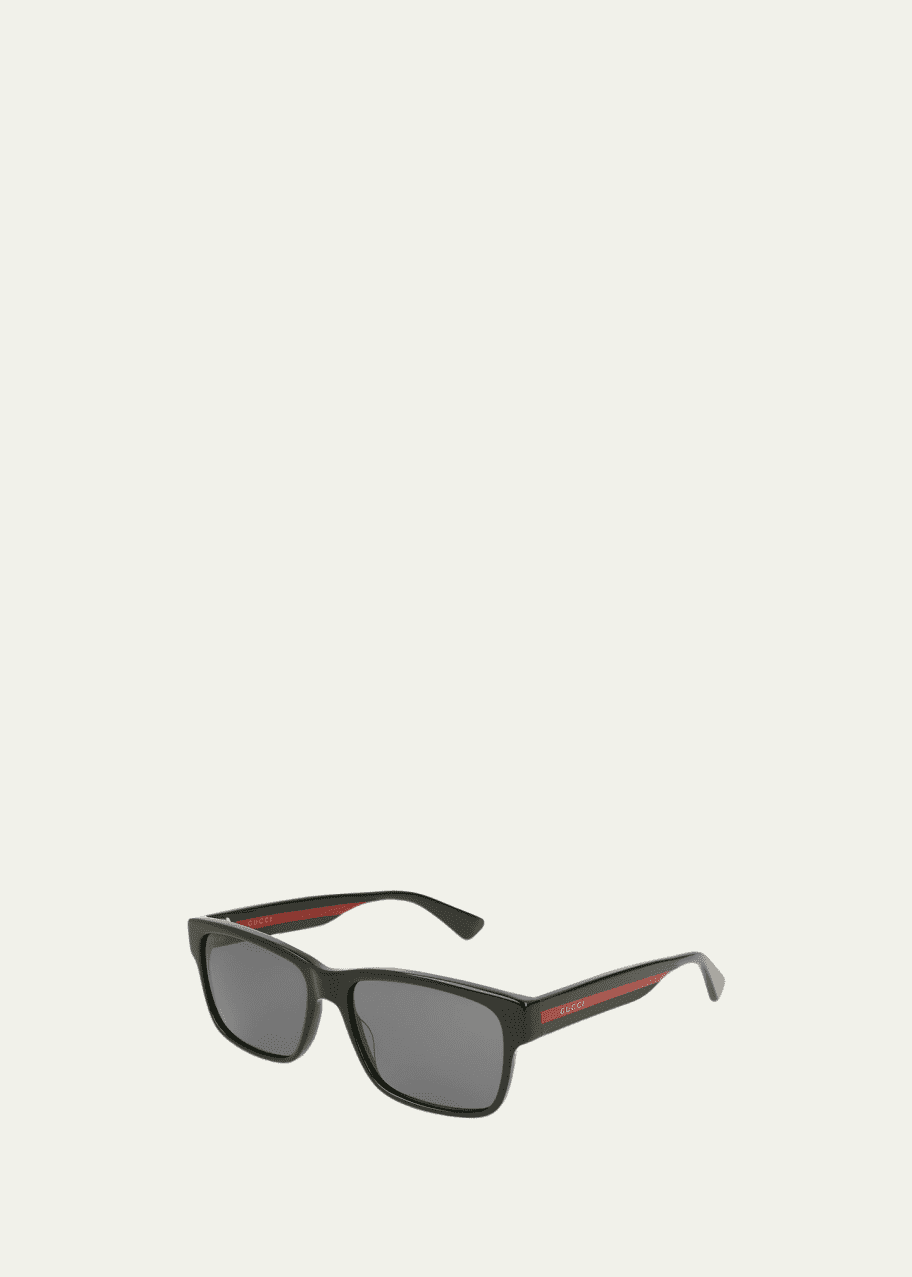 Square Acetate Sunglasses with Signature Web
